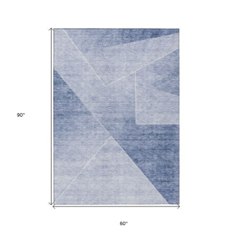 Homeroots 3' Beige Tan And Ivory Abstract Washable Rug - Perfect For Indoor And Outdoor Spaces, Durable & Stylish 5' X 8' Polyester 586601