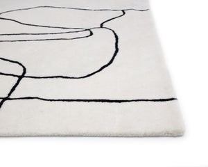 Sunpan Tilda Hand-tufted Wool Rug: Chic Monochrome Design In Soft Low Pile For Elegant Home Décor White Wool 111977