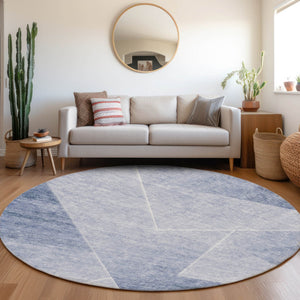 Homeroots 3' Beige Tan And Ivory Abstract Washable Rug - Perfect For Indoor And Outdoor Spaces, Durable & Stylish 8' Round Polyester 586602