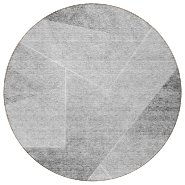 Homeroots 3' Beige Tan And Ivory Abstract Washable Rug - Perfect For Indoor And Outdoor Spaces, Durable & Stylish 8' Round Polyester 586608