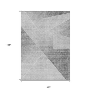 Homeroots 3' Beige Tan And Ivory Abstract Washable Rug - Perfect For Indoor And Outdoor Spaces, Durable & Stylish 10' X 14' Polyester 586611