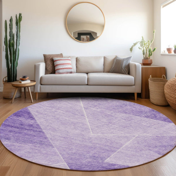 Homeroots 3' Beige Tan And Ivory Abstract Washable Rug - Perfect For Indoor And Outdoor Spaces, Durable & Stylish 8' Round Polyester 586614