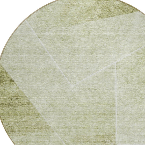 Homeroots 3' Beige Tan And Ivory Abstract Washable Rug - Perfect For Indoor And Outdoor Spaces, Durable & Stylish 8' Round Polyester 586620