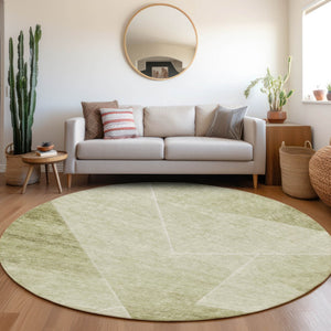 Homeroots 3' Beige Tan And Ivory Abstract Washable Rug - Perfect For Indoor And Outdoor Spaces, Durable & Stylish 8' Round Polyester 586620