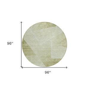 Homeroots 3' Beige Tan And Ivory Abstract Washable Rug - Perfect For Indoor And Outdoor Spaces, Durable & Stylish 8' Round Polyester 586620