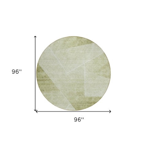 Homeroots 3' Beige Tan And Ivory Abstract Washable Rug - Perfect For Indoor And Outdoor Spaces, Durable & Stylish 8' Round Polyester 586620