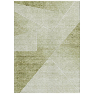Homeroots 3' Beige Tan And Ivory Abstract Washable Rug - Perfect For Indoor And Outdoor Spaces, Durable & Stylish 8' X 10' Polyester 586621