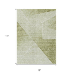 Homeroots 3' Beige Tan And Ivory Abstract Washable Rug - Perfect For Indoor And Outdoor Spaces, Durable & Stylish 9' X 12' Polyester 586622