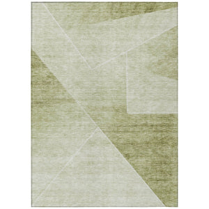 HomeRoots 9' Contemporary Sage and Artichoke Green Abstract Washable Area Rug for Indoor and Outdoor Spaces 9' X 12' 586622