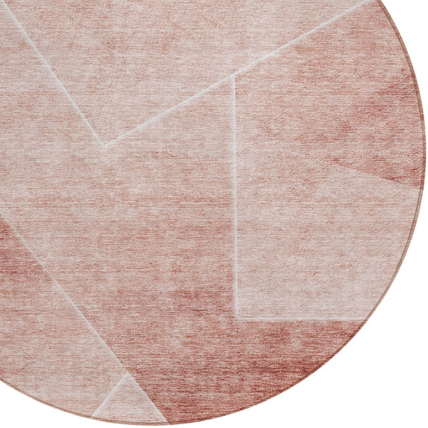 Homeroots 3' Beige Tan And Ivory Abstract Washable Rug - Perfect For Indoor And Outdoor Spaces, Durable & Stylish 8' Round Polyester 586626