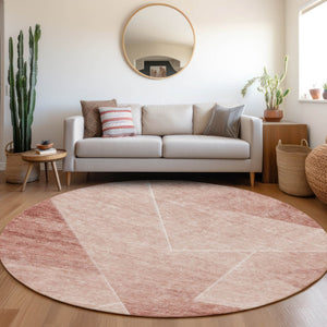 Homeroots 3' Beige Tan And Ivory Abstract Washable Rug - Perfect For Indoor And Outdoor Spaces, Durable & Stylish 8' Round Polyester 586626