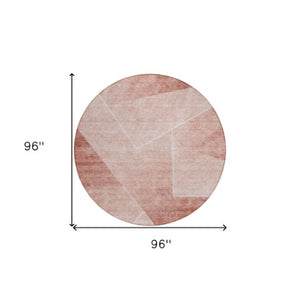 Homeroots 3' Beige Tan And Ivory Abstract Washable Rug - Perfect For Indoor And Outdoor Spaces, Durable & Stylish 8' Round Polyester 586626