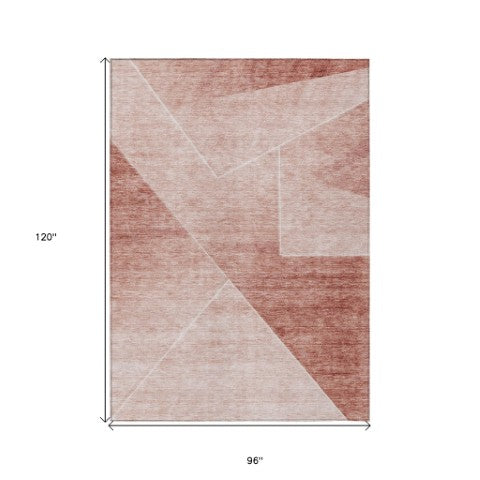 Homeroots 3' Beige Tan And Ivory Abstract Washable Rug - Perfect For Indoor And Outdoor Spaces, Durable & Stylish 8' X 10' Polyester 586627