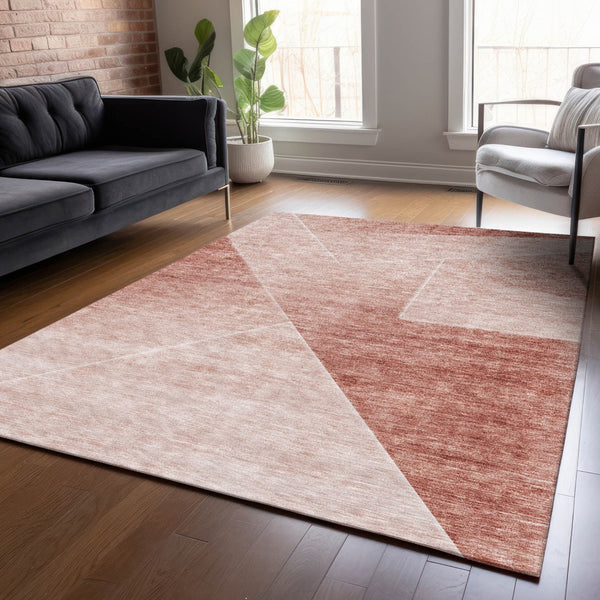 Homeroots 3' Beige Tan And Ivory Abstract Washable Rug - Perfect For Indoor And Outdoor Spaces, Durable & Stylish 8' X 10' Polyester 586627