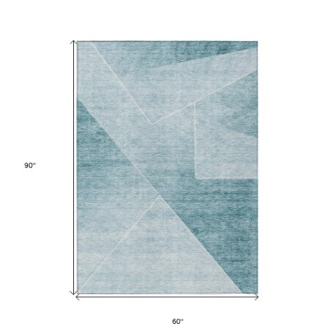 Homeroots 3' Beige Tan And Ivory Abstract Washable Rug - Perfect For Indoor And Outdoor Spaces, Durable & Stylish 5' X 8' Polyester 586631