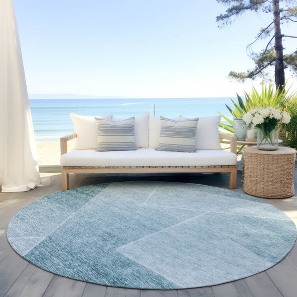 Homeroots 3' Beige Tan And Ivory Abstract Washable Rug - Perfect For Indoor And Outdoor Spaces, Durable & Stylish 8' Round Polyester 586632