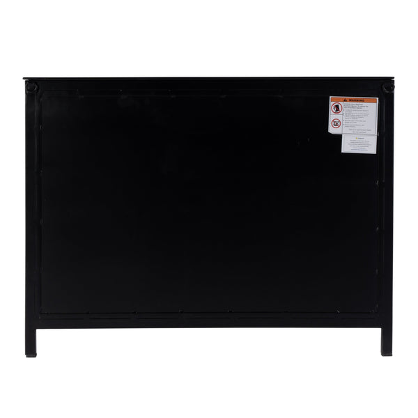 Butler Specialty Worthington Modern Iron And Glass Storage Cabinet With Fixed Shelf For Stylish Home Organization Black Iron,Glass 5866330-butler