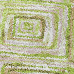 Homeroots 3' Stylish Denim Blue And Green Geometric Washable Area Rug For Indoor And Outdoor Elegance 3' X 5' Polyester 586642