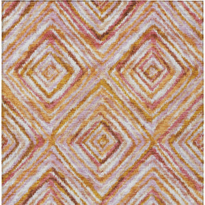 Homeroots 3' Stylish Denim Blue And Green Geometric Washable Area Rug For Indoor And Outdoor Elegance 5' X 8' Polyester 586649