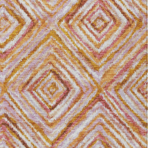 Homeroots 3' Stylish Denim Blue And Green Geometric Washable Area Rug For Indoor And Outdoor Elegance 5' X 8' Polyester 586649