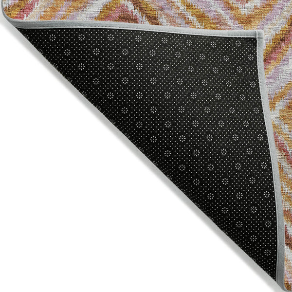 Homeroots 3' Stylish Denim Blue And Green Geometric Washable Area Rug For Indoor And Outdoor Elegance 8' X 10' Polyester 586651