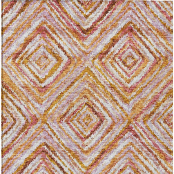 Homeroots 3' Stylish Denim Blue And Green Geometric Washable Area Rug For Indoor And Outdoor Elegance 10' X 14' Polyester 586653