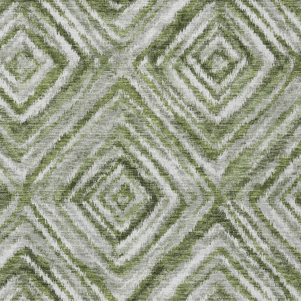 Homeroots 3' Artichoke Green And Sage Geometric Washable Indoor Outdoor Area Rug For Stylish Spaces 9' X 12' Polyester 586658