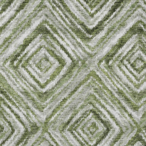 Homeroots 3' Artichoke Green And Sage Geometric Washable Indoor Outdoor Area Rug For Stylish Spaces 10' X 14' Polyester 586659