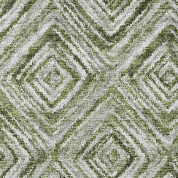 Homeroots 3' Artichoke Green And Sage Geometric Washable Indoor Outdoor Area Rug For Stylish Spaces 10' X 14' Polyester 586659