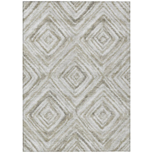 Homeroots 3' Artichoke Green And Sage Geometric Washable Indoor Outdoor Area Rug For Stylish Spaces 3' X 5' Polyester 586660