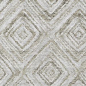 Homeroots 3' Artichoke Green And Sage Geometric Washable Indoor Outdoor Area Rug For Stylish Spaces 5' X 8' Polyester 586661