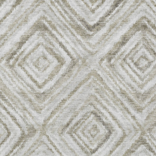 Homeroots 3' Artichoke Green And Sage Geometric Washable Indoor Outdoor Area Rug For Stylish Spaces 5' X 8' Polyester 586661