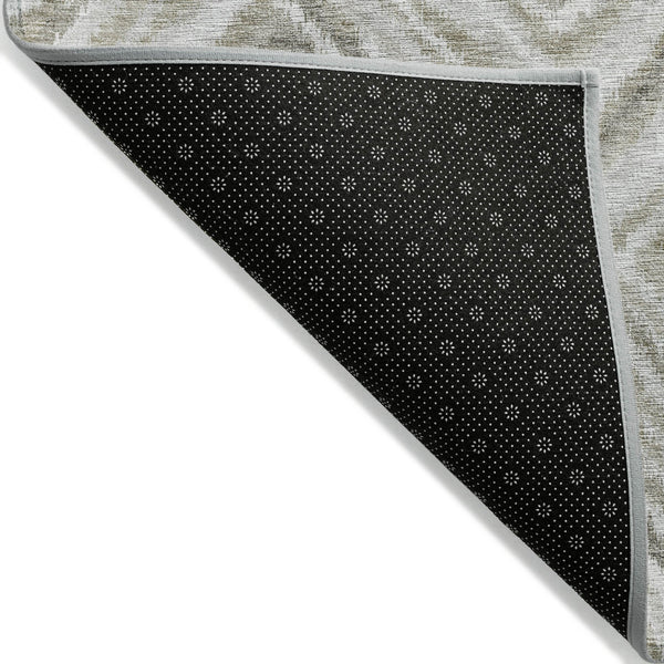 Homeroots 3' Artichoke Green And Sage Geometric Washable Indoor Outdoor Area Rug For Stylish Spaces 9' X 12' Polyester 586664