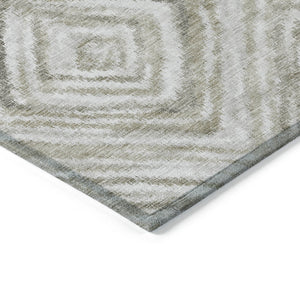 Homeroots 3' Artichoke Green And Sage Geometric Washable Indoor Outdoor Area Rug For Stylish Spaces 9' X 12' Polyester 586664