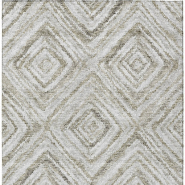 Homeroots 3' Artichoke Green And Sage Geometric Washable Indoor Outdoor Area Rug For Stylish Spaces 10' X 14' Polyester 586665