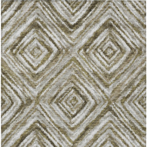 Homeroots 3' Artichoke Green And Sage Geometric Washable Indoor Outdoor Area Rug For Stylish Spaces 3' X 5' Polyester 586666