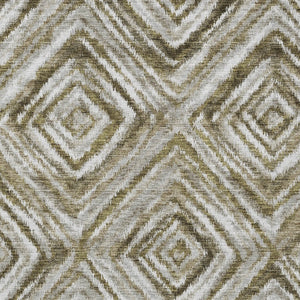Homeroots 3' Artichoke Green And Sage Geometric Washable Indoor Outdoor Area Rug For Stylish Spaces 5' X 8' Polyester 586667