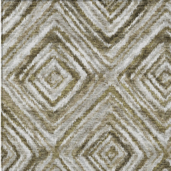 Homeroots 3' Artichoke Green And Sage Geometric Washable Indoor Outdoor Area Rug For Stylish Spaces 8' X 10' Polyester 586669