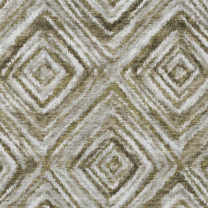Homeroots 3' Artichoke Green And Sage Geometric Washable Indoor Outdoor Area Rug For Stylish Spaces 10' X 14' Polyester 586671