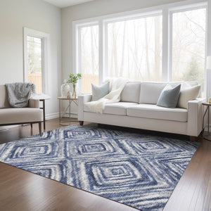 Homeroots 3' Artichoke Green And Sage Geometric Washable Indoor Outdoor Area Rug For Stylish Spaces 3' X 5' Polyester 586672