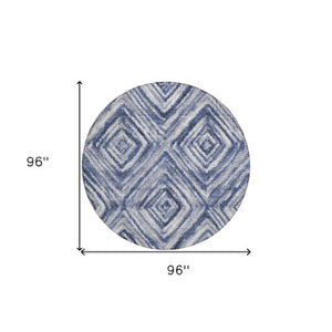 Homeroots 3' Artichoke Green And Sage Geometric Washable Indoor Outdoor Area Rug For Stylish Spaces 8' Round Polyester 586674