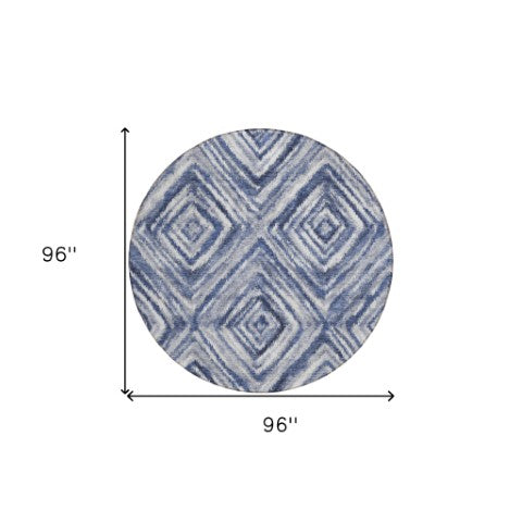 Homeroots 3' Artichoke Green And Sage Geometric Washable Indoor Outdoor Area Rug For Stylish Spaces 8' Round Polyester 586674