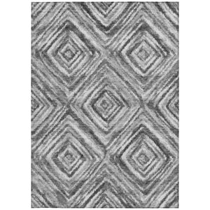 Homeroots 3' Artichoke Green And Sage Geometric Washable Indoor Outdoor Area Rug For Stylish Spaces 5' X 8' Polyester 586679