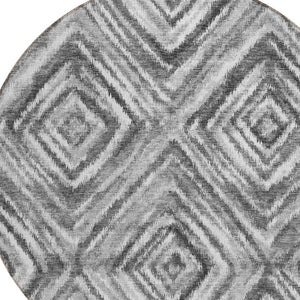 Homeroots 3' Artichoke Green And Sage Geometric Washable Indoor Outdoor Area Rug For Stylish Spaces 8' Round Polyester 586680