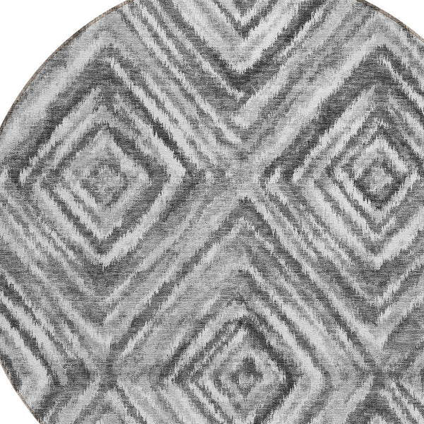 Homeroots 3' Artichoke Green And Sage Geometric Washable Indoor Outdoor Area Rug For Stylish Spaces 8' Round Polyester 586680