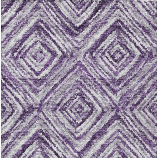 Homeroots 3' Artichoke Green And Sage Geometric Washable Indoor Outdoor Area Rug For Stylish Spaces 5' X 8' Polyester 586685