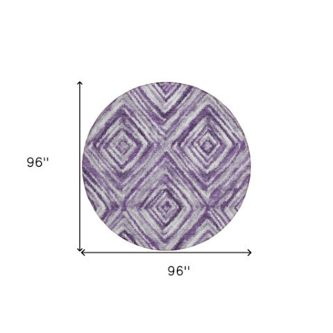 Homeroots 3' Artichoke Green And Sage Geometric Washable Indoor Outdoor Area Rug For Stylish Spaces 8' Round Polyester 586686