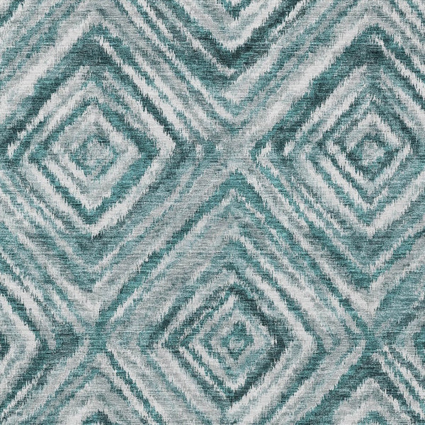 Homeroots 3' Artichoke Green And Sage Geometric Washable Indoor Outdoor Area Rug For Stylish Spaces 5' X 8' Polyester 586691