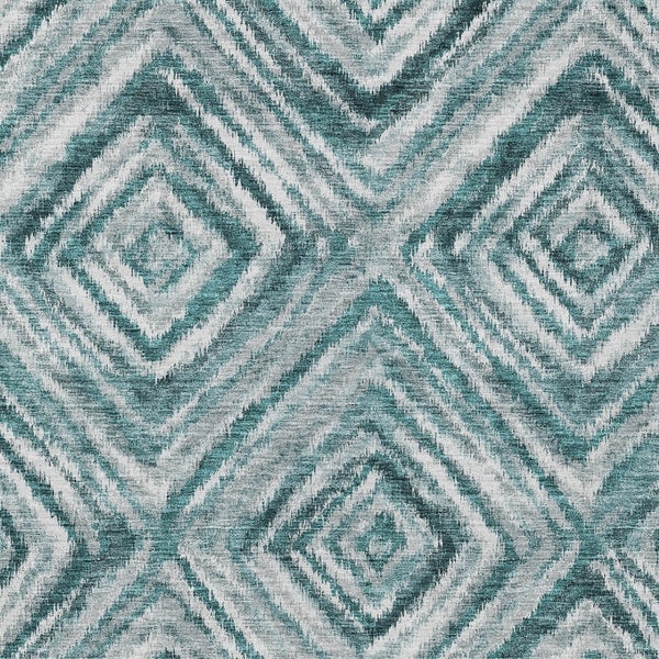 Homeroots 3' Artichoke Green And Sage Geometric Washable Indoor Outdoor Area Rug For Stylish Spaces 8' X 10' Polyester 586693