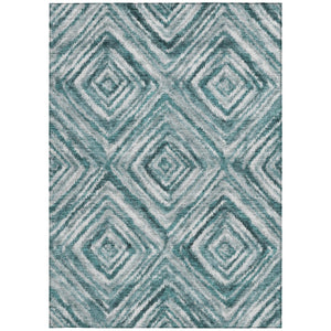 Homeroots 3' Artichoke Green And Sage Geometric Washable Indoor Outdoor Area Rug For Stylish Spaces 9' X 12' Polyester 586694